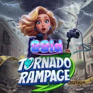 Tampilan visual grid berbentuk corong tornado pada slot Tornado Rampage